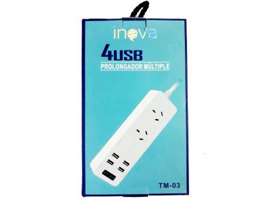 Cargador 4 Puertos USB + 220V Inova