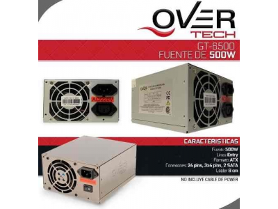 Fuente de Alimentacion Overtech GX-6500 500W