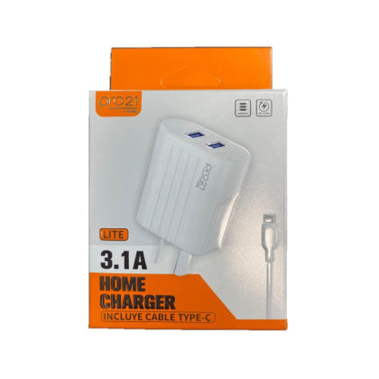 Cargador Cabezal Usb 10W + Cable Tipo C Lite Pro 21