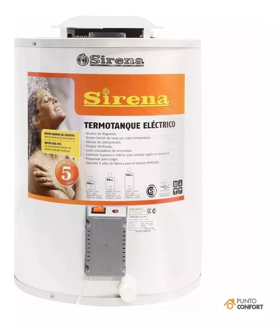 Termotanque Electrico Sirena 40 Lts