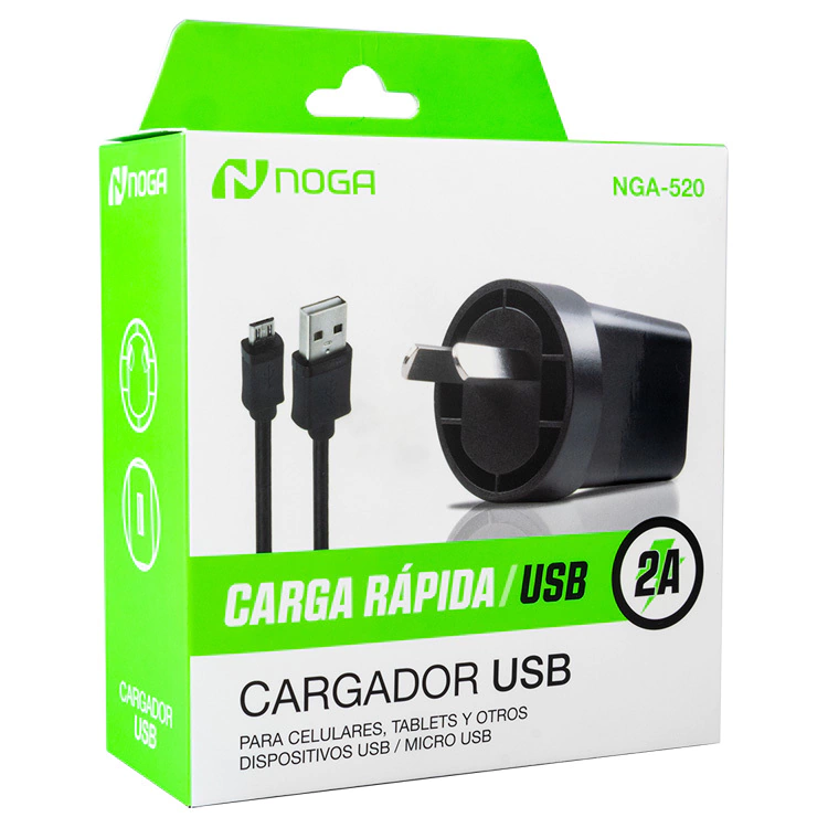 Cargador Cabezal Usb + Micro USB NGA-520 Noga
